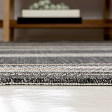 Argo Classic Nautical Mitre Stripe Reversible Machine-Washable Indoor/Outdoor Area Rug
